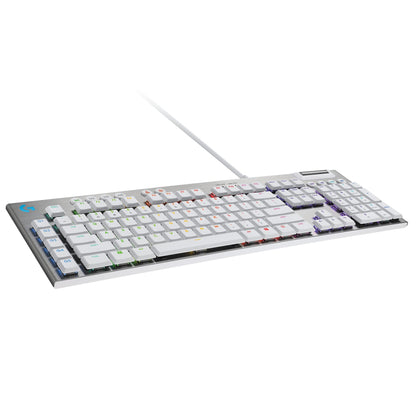Logitech G815 LIGHTSYNC RGB Mechanical Gaming Keyboard, Full Size, Low Profile GL Tactile Switches, USB Passthrough, White