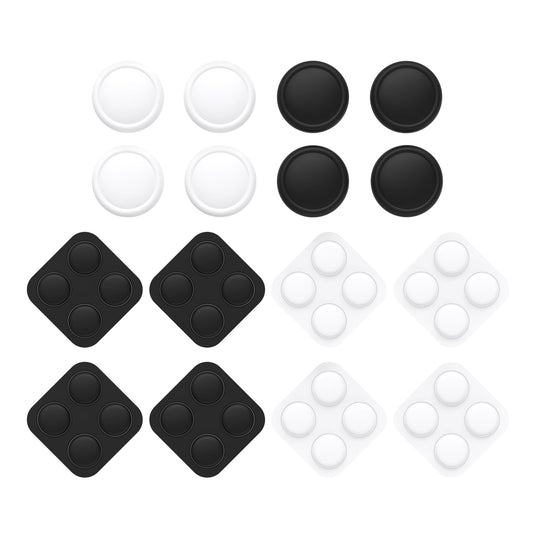 PlayVital Button Caps & Thumb Grips Set for Nintendo Switch 2 - 8 Colorful ABXY Covers & 4 Joystick Caps - Black & White