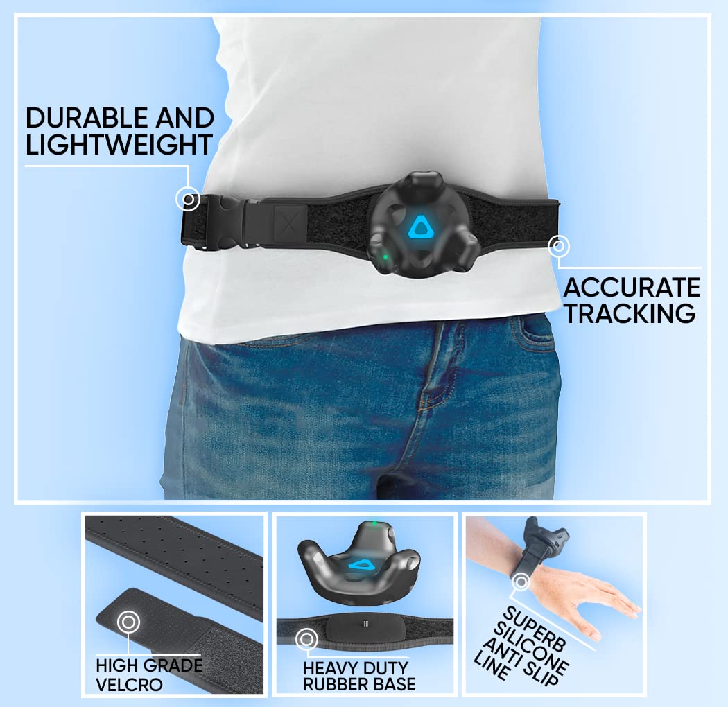 Skywin VR Tracker Straps - 5 Waist Belts & 10 Hand Straps for HTC Vive - Secure & Comfortable - Bundle1+2