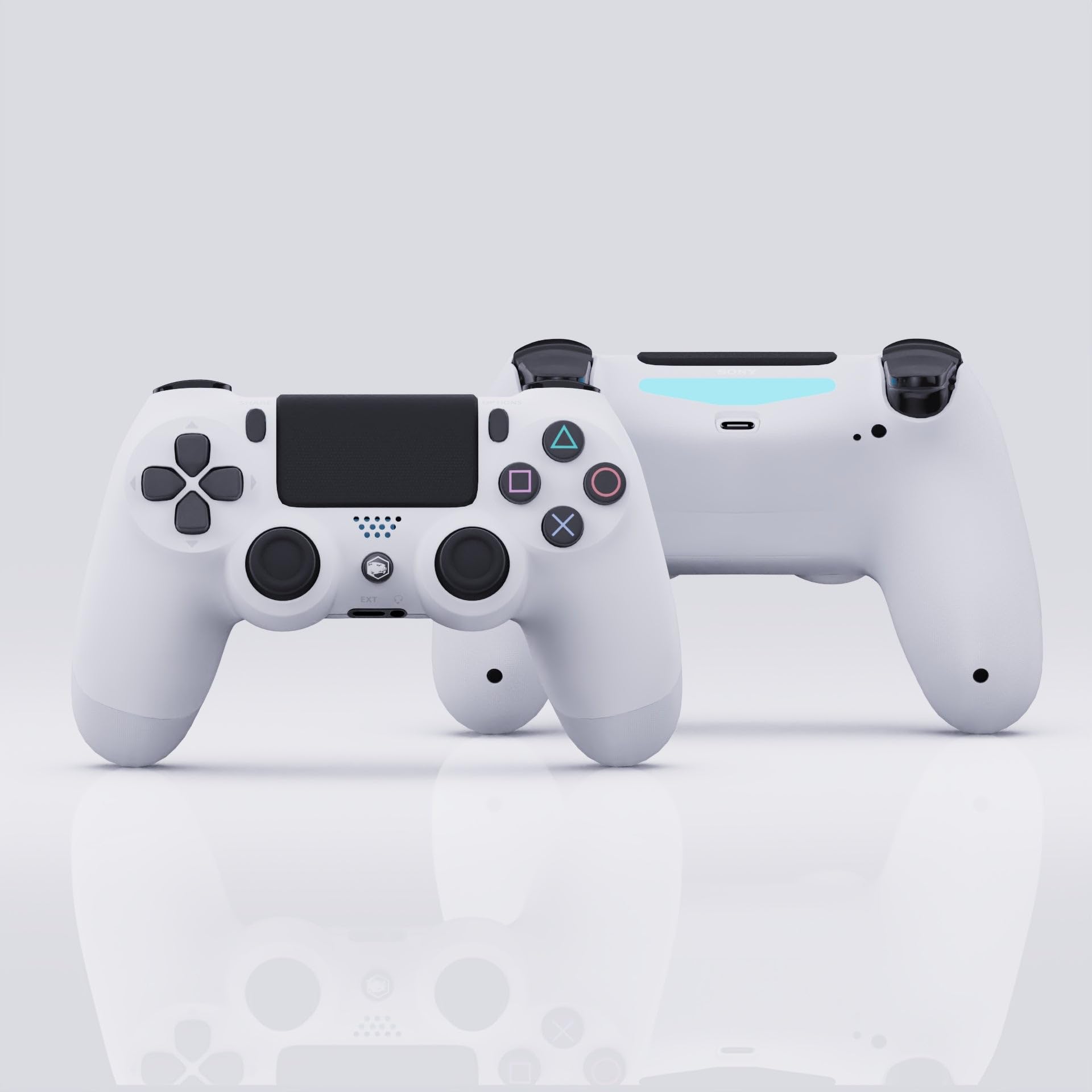 Battle Beaver Super Stock Controller for PS4 with Rumbles In, TMR, USB-C Upgrade, Carrying Case White