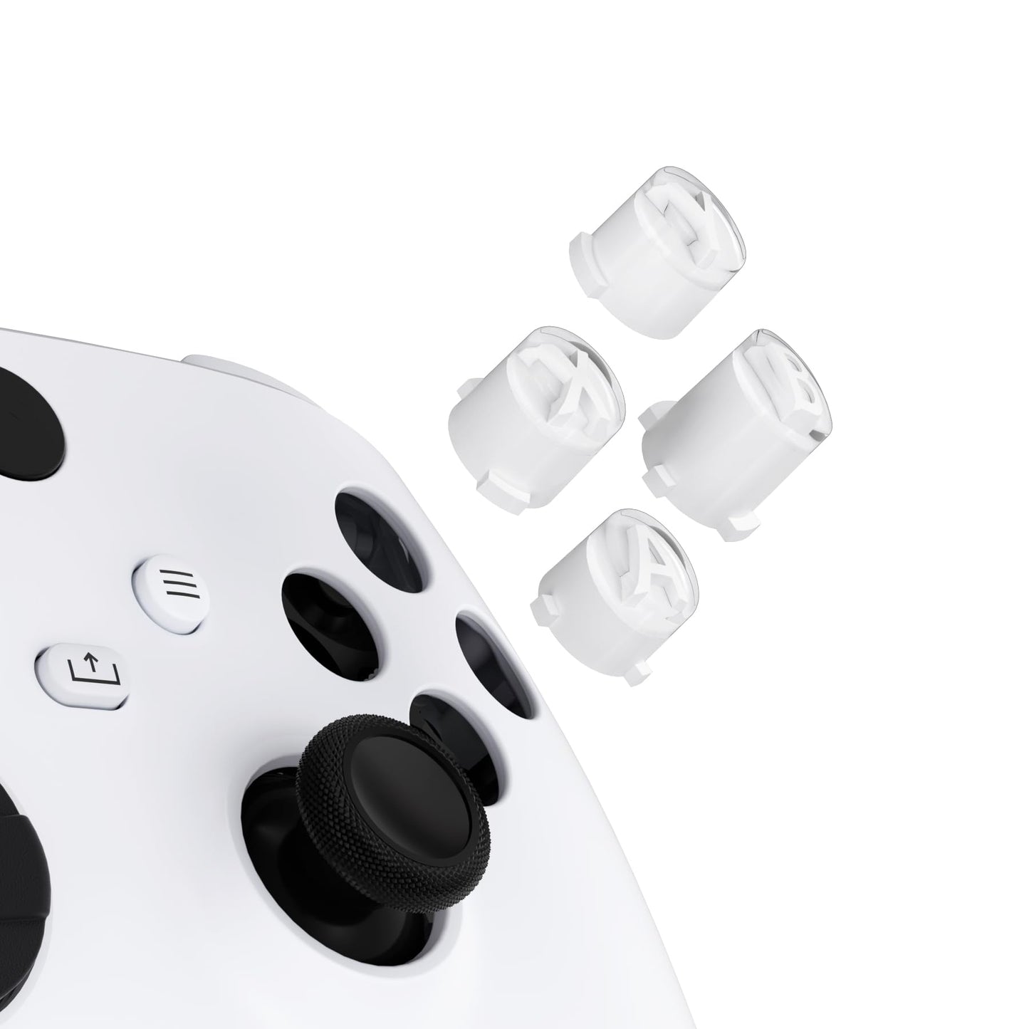 eXtremeRate ABXY Buttons for Xbox Core Wireless Controller  Two-Tone Carmine Robot White & Clear Classic Symbols Action Buttons Replacement Prats for Xbox One S/X  Elite Series 2 Core & 1 Controller