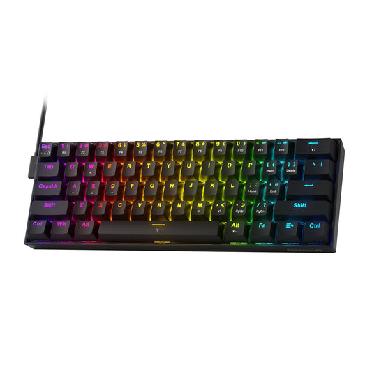 Redragon K617 HE Rapid control button Gaming Keyboard  60% 61 Keys Wired Mechanical Keyboard w/Hyper-Fast Actuation  Dedicated Hall Effect Magnetic Switch  Actuation Point Adjustable  Essential Black