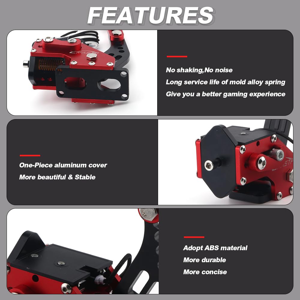 RASTP USB Handbrake with Clamp for SIM Racing Games - Compatible with Logitech G27/G25/G29, T500/T300 - Red