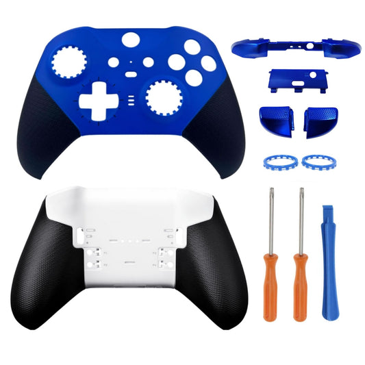 Hzxkqmil Replacement Housing Shell Kit for Xbox Elite Series 2 Core Controller - Blue  Front Back Case Cover Faceplate with LB RB Trigger Button Bumper LT RT Button Decorative Ring Accessories