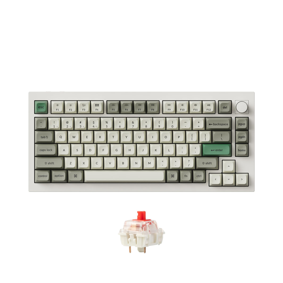 Keychron Q1 Max RGB QMK/VIA Custom Mechanical Keyboard  Full Metal Programmable Knob 2.4 GHz/Bluetooth/Wired Keyboard with Hot-Swappable Gateron Jupiter Red Switch for Mac Windows Linux - White