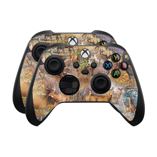 Glossy Glitter Skin Compatible with Microsoft Xbox Series X|S Controller (2 Pack) - Deer Pattern - Premium 3M Vinyl Protective Wrap Decal Cover - Easy to Apply | Crafted in The USA by MightySkins
