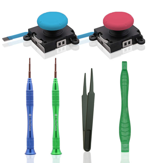ECHZOVE Replacement Joy Stick for Switch Lite - 2 Pack, Blue & Red, Includes Repair Tool Kit