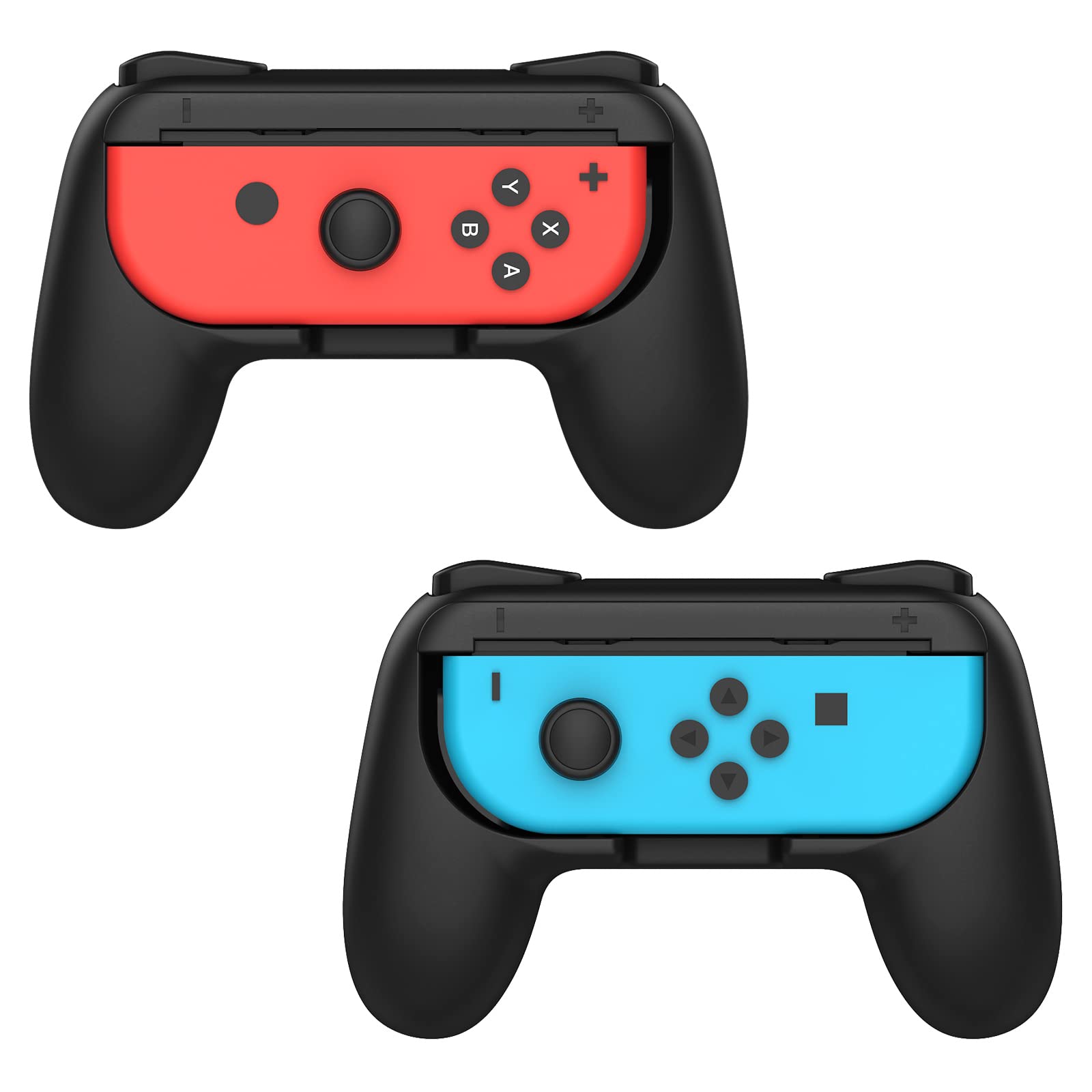 MoKo Grip for Nintendo Switch OLED Model Joycon & Switch Joy-Con  [2-Pack] Ergonomic Hand Grip Controller Handle Kit Compatible with Nintendo Switch/Switch OLED 2021 Joy Cons Controllers  Black