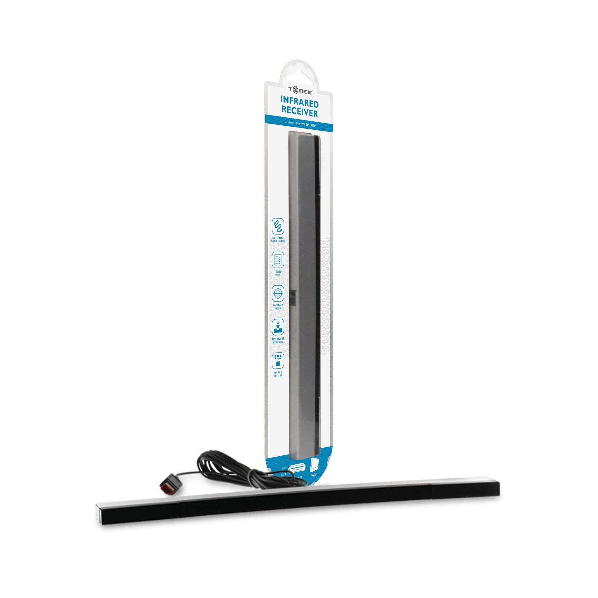 Tomee Wired Sensor Bar for Nintendo Wii/Wii U - Durable Stand, Model M05546