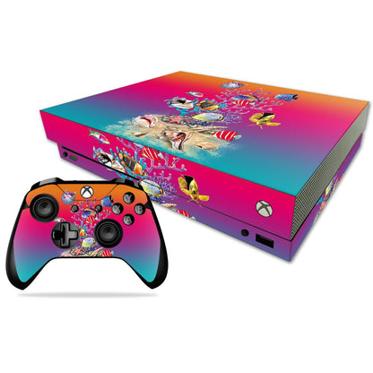 MIGHTY SKINS Xbox One X Skin - Coral Garden Vinyl Decal Wrap, Durable & Unique, Easy to Apply, Model MIXBONXCMB-Coral Garden