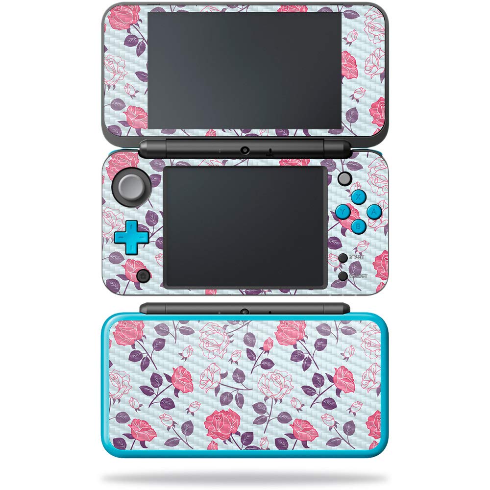 MightySkins Carbon Fiber Skin for Nintendo New 2DS XL - Geo Snakes | Protective  Durable Textured Carbon Fiber Finish | Easy to Apply  Remove  and Change Styles | Made in The USA  Vintage Floral