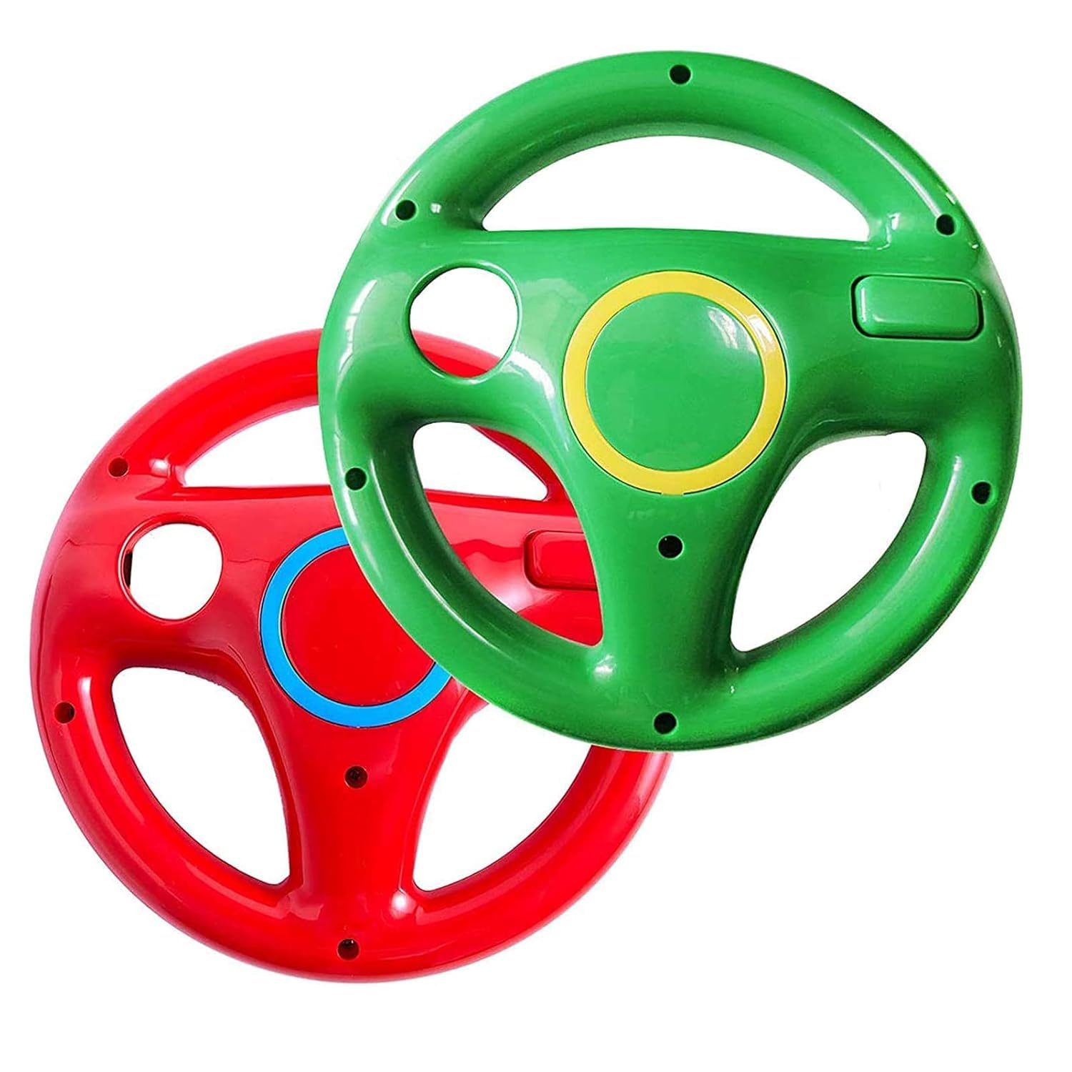 DOYO Steering Wheel for Nintendo Wii & Wii U - 2 Pack Racing Wheels (Red+Green)