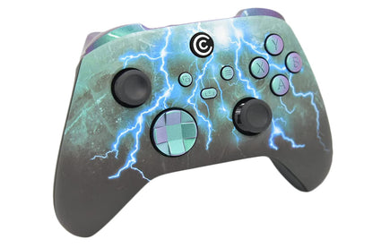 Custom Controllerzz Wireless Controller for Xbox & PC - Green Skies with Chameleon Inserts