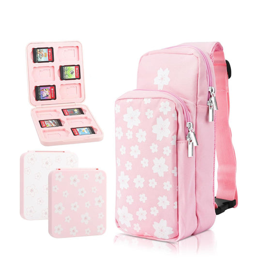 GLDRAM Travel Bag Bundle for Nintendo Switch, Cute Carrying Case for Nintendo Switch 2 & NS /Lite/OLED, Shoulder Bag Accessories