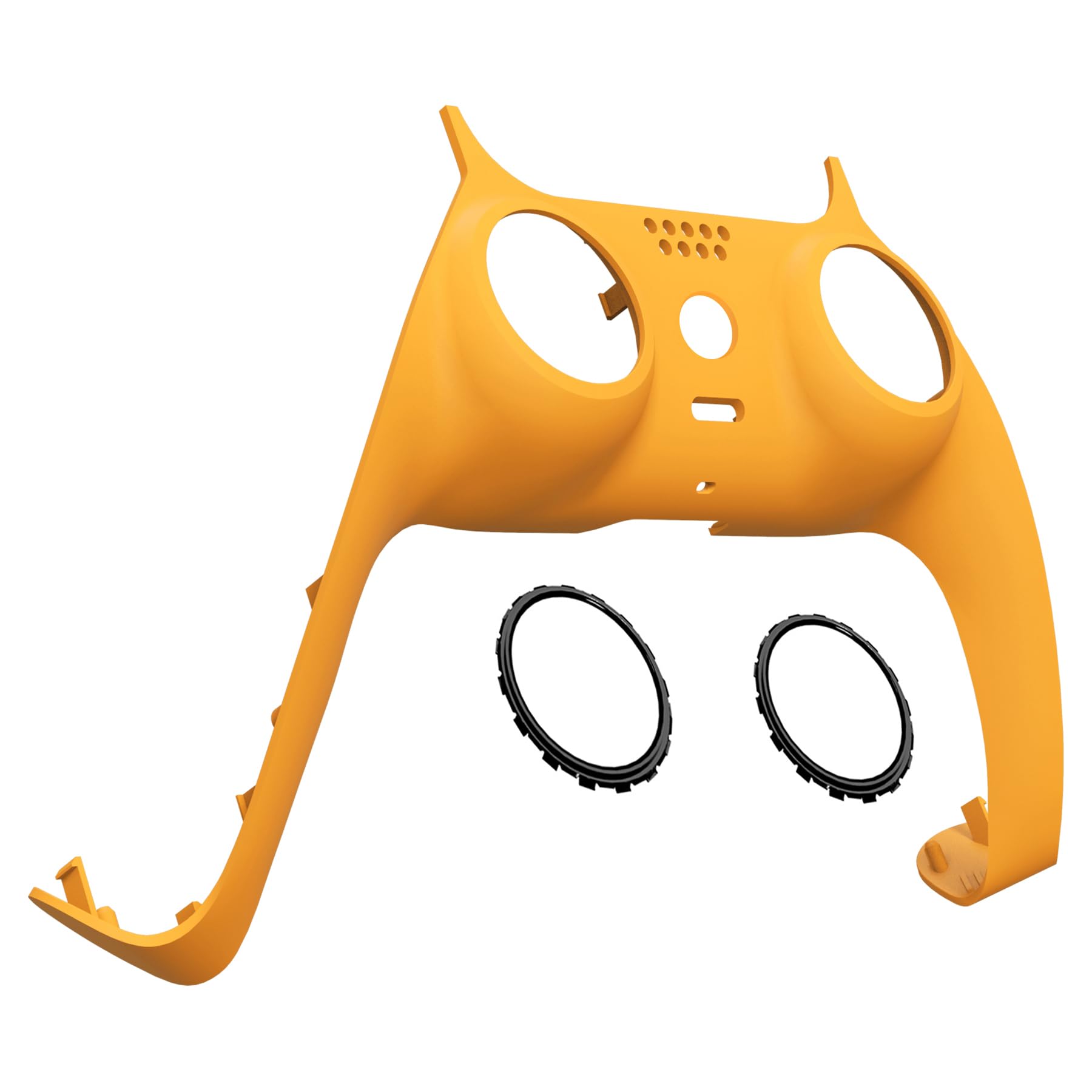 eXtremeRate Caution Yellow Decorative Trim Shell Compatible with p s 5 Controller  Soft Touch DIY Replacement Clip Shell  Custom Plates Cover Compatible with p s 5 Controller with Accent Rings