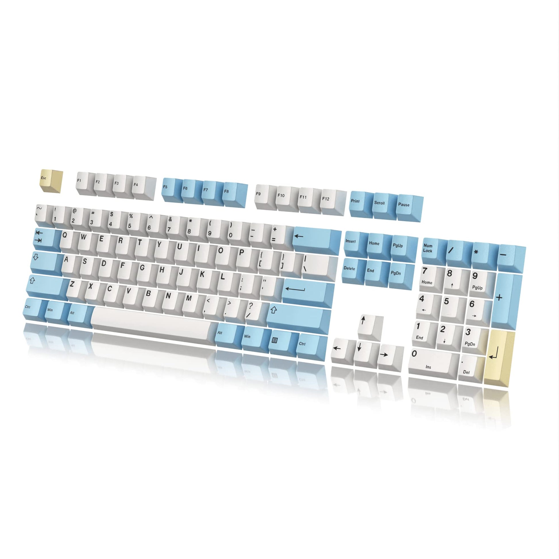 HK GAMING Dye Sublimation PBT Keycap Set | 139 Keys | Cherry Profile | Pegaso Color | ANSI US-Layout | Compatible with MX Switches