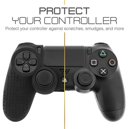 Fosmon PS4 Controller Skin with 8 Thumb Grips, Anti-Slip Silicone Cover, Black - Model SGEL81704