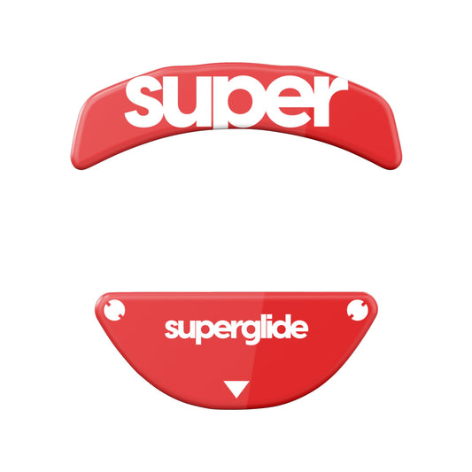 Superglide2 - New Controllable Speed Textured Surface Smoothest Mouse Feet/Glides Made with Ultra Strong Glass Smooth and Durable Sole for Razer Orochi V2 [Red]