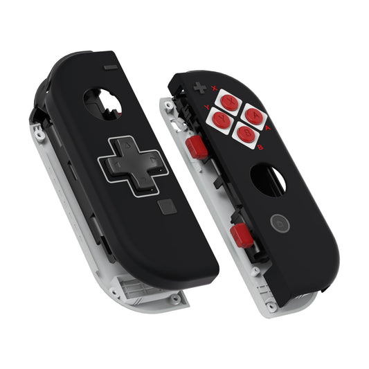 eXtremeRate Classics NES Style Soft Touch Joycon Handheld Controller Housing (D-Pad Version) Full Buttons, Replacement Shell Cas