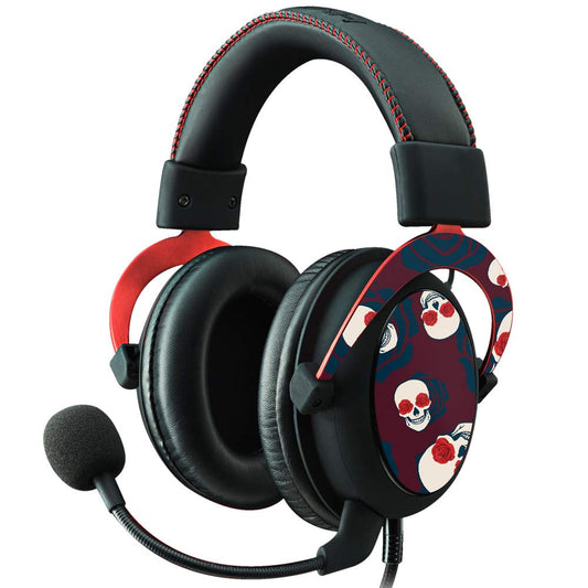 MIGHTY SKINS Kingston HyperX Cloud II Headset Skin - Skulls N Roses, Durable Vinyl Decal Wrap, Easy Apply/Remove, Made in USA