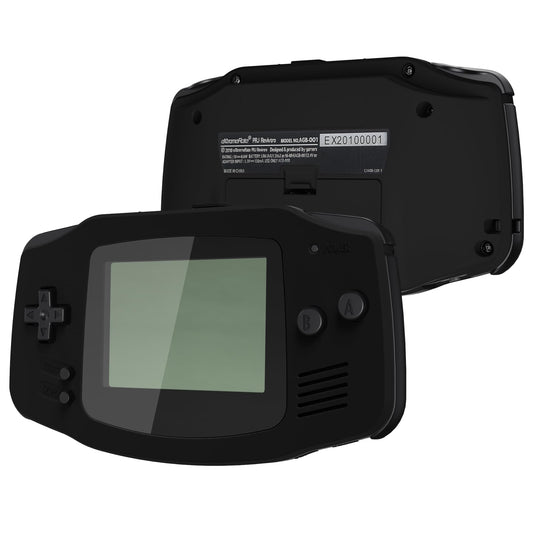 IPS Ready Upgraded eXtremeRate Black Soft Touch Replacement Shell Full Housing Cover & Black Screen Lens for Gameboy Advance - Compatible with Both IPS & Standard LCD - Without Console & IPS Screen