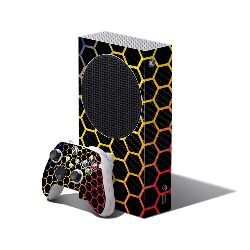 MIGHTY SKINS Carbon Fiber Skin Compatible with Xbox Series S Bundle - Primary Honeycomb | Protective  Durable Textured Carbon Fiber Finish | Easy to Apply | Made in The USA