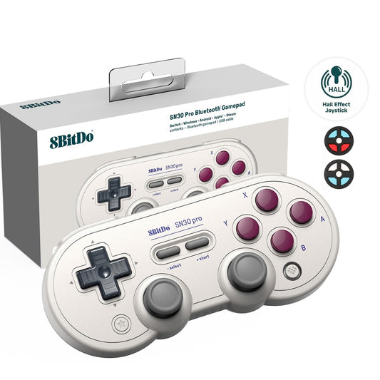 8Bitdo Sn30 Pro Bluetooth Gamepad (G Classic Edition) with Hall Effect Joystick Update Joysticks beverageble Vibration Gamepad for Windows  MacOS  Android  Steam  Switch