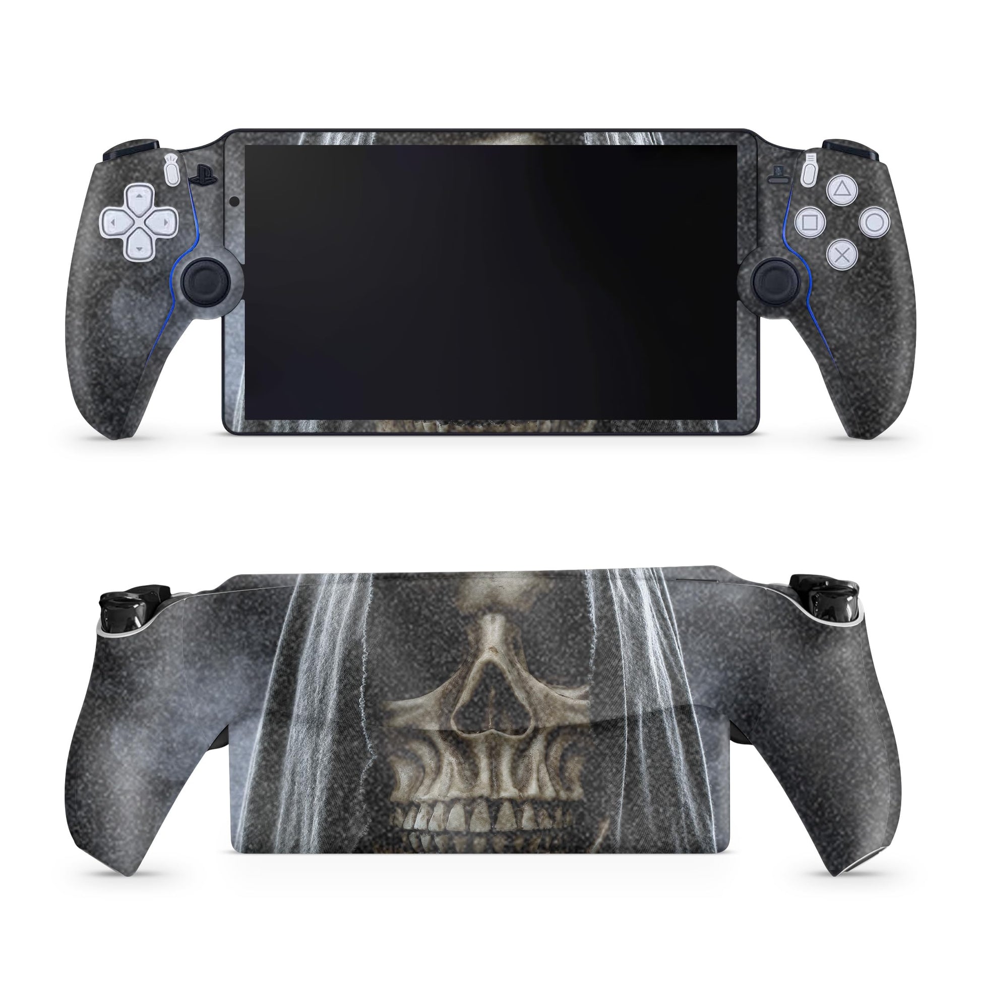 Glossy Glitter Gaming Skin Compatible with PS5 Portal Remote Player - Reaper Skull - fine 3M Vinyl Protective Wrap Decal Cover - Easy to Apply | Crafted in The USA by MightySkins