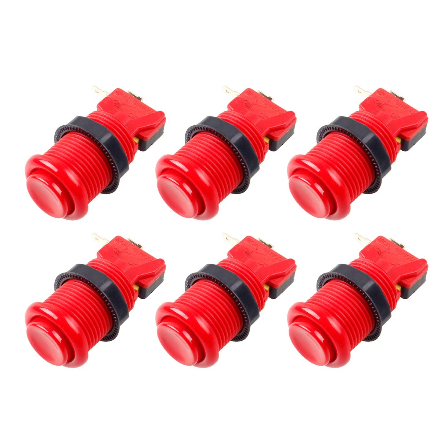 EG STARTS 30mm Arcade Push Button Switchable Happ Type - Red, Model MS-BUT for Jamma Mame Kits