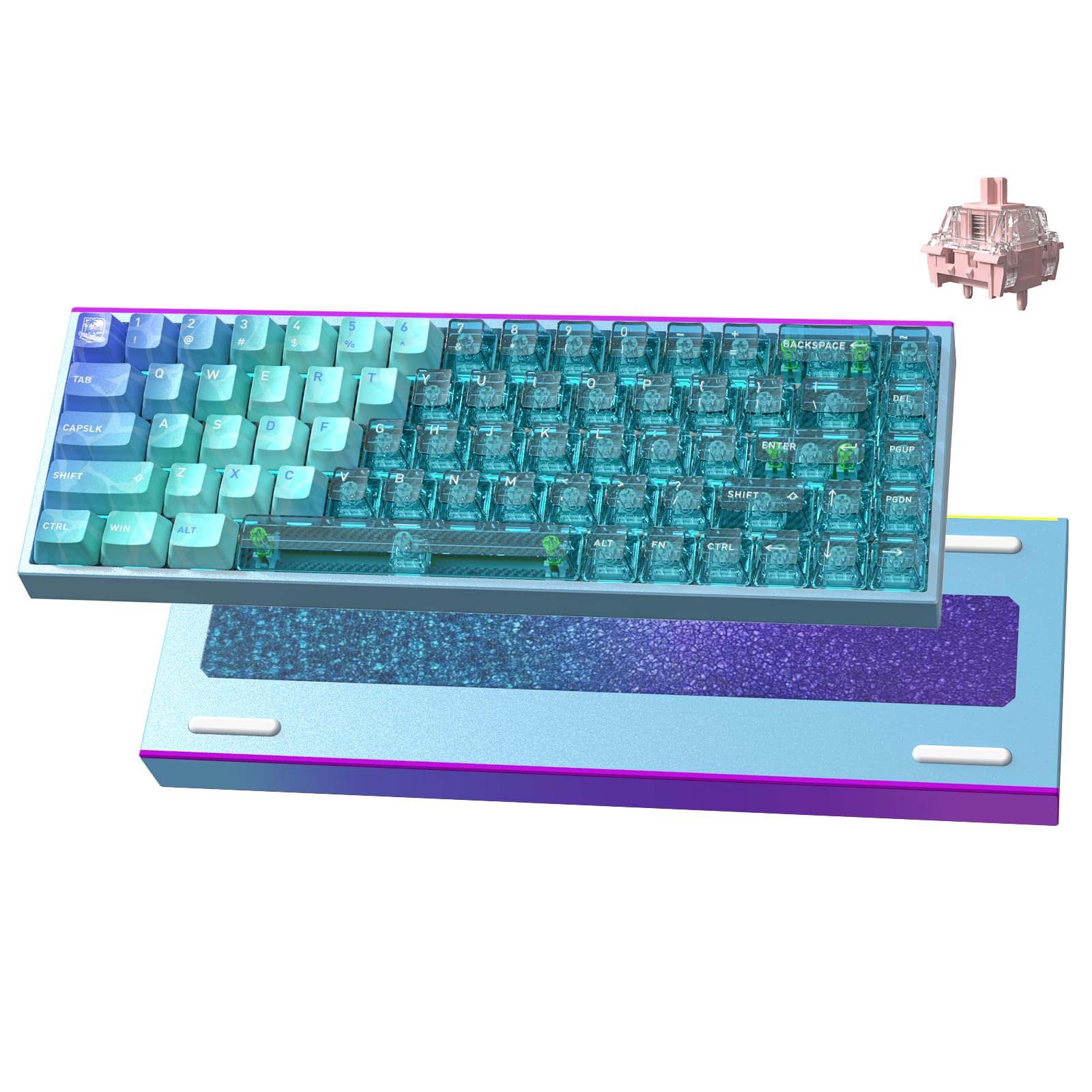 Hexgears MAG68 65% Mechanical Gaming Keyboard Wire  Magnetic Switch Hot-Swappable Keyboard  All-Aluminum Case  16.8M RGB Backlit&Strip  Rapid Trigger  8000Hz Polling Rate-Waves