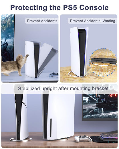 Gmeaou PS5 Slim Stand - Vertical Console Stand for PS5 & PS5 Slim, Space Saving Design, Black