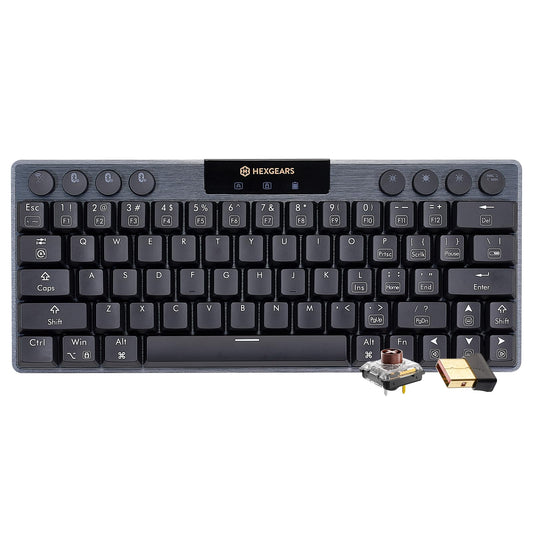 Hexgears A1 Low Profile Wireless Mechanical Keyboard - 60% Compact TKL  Bluetooth 5.0/2.4GHz/Wired USB C Hot Swappable Tactile Switch  RGB Backlit Mini Portable Gaming Keyboard Aluminum for PC/MAC