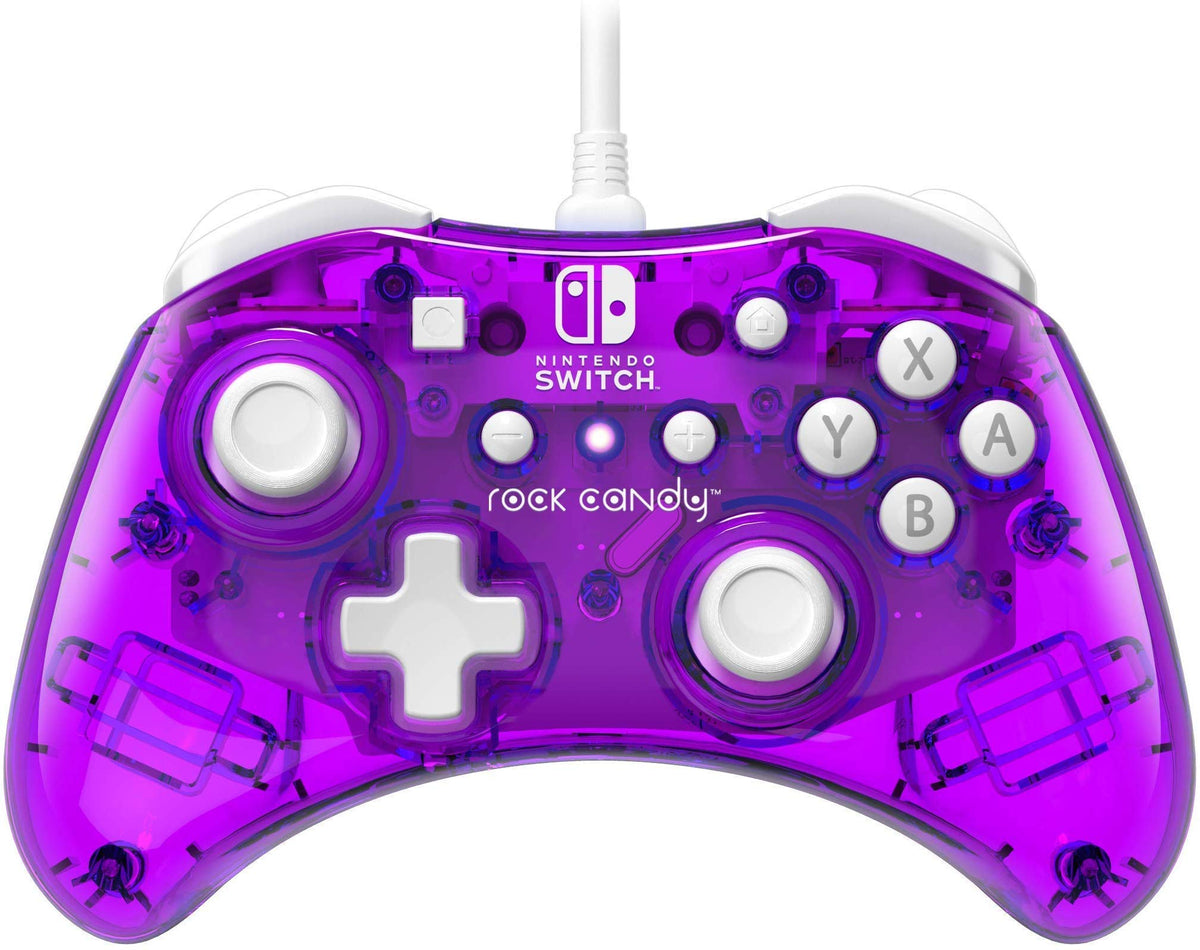 PDP Rock Candy Wired Gaming Switch Pro Controller - Cosmoberry Purple/Clear - Licensed by Nintendo - OLED Compatible - Compact, 