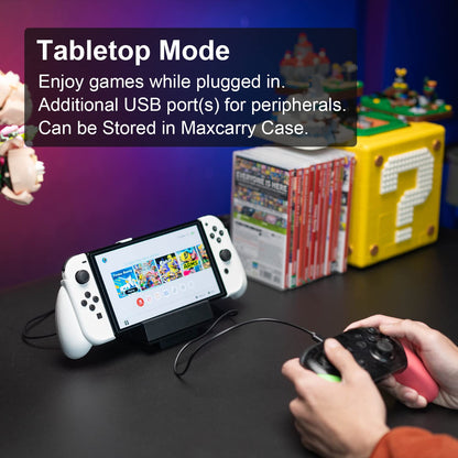 Skull & Co. Jumpgate Portable Dock with Detachable USB Hub HDMI Adapter for Nintendo Switch & OLED - Black, Base Model