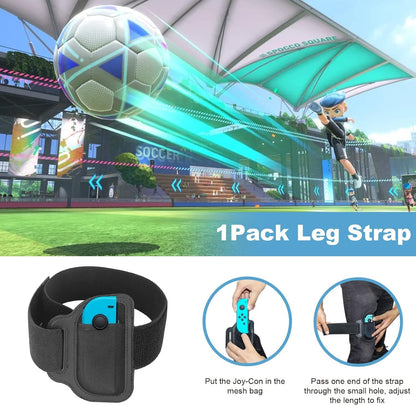 JoyHood Leg Strap for Switch/Switch OLED - Adjustable Elastic Black for Adults & Kids, Compatible with Switch Sports and Ring Fit Adventure