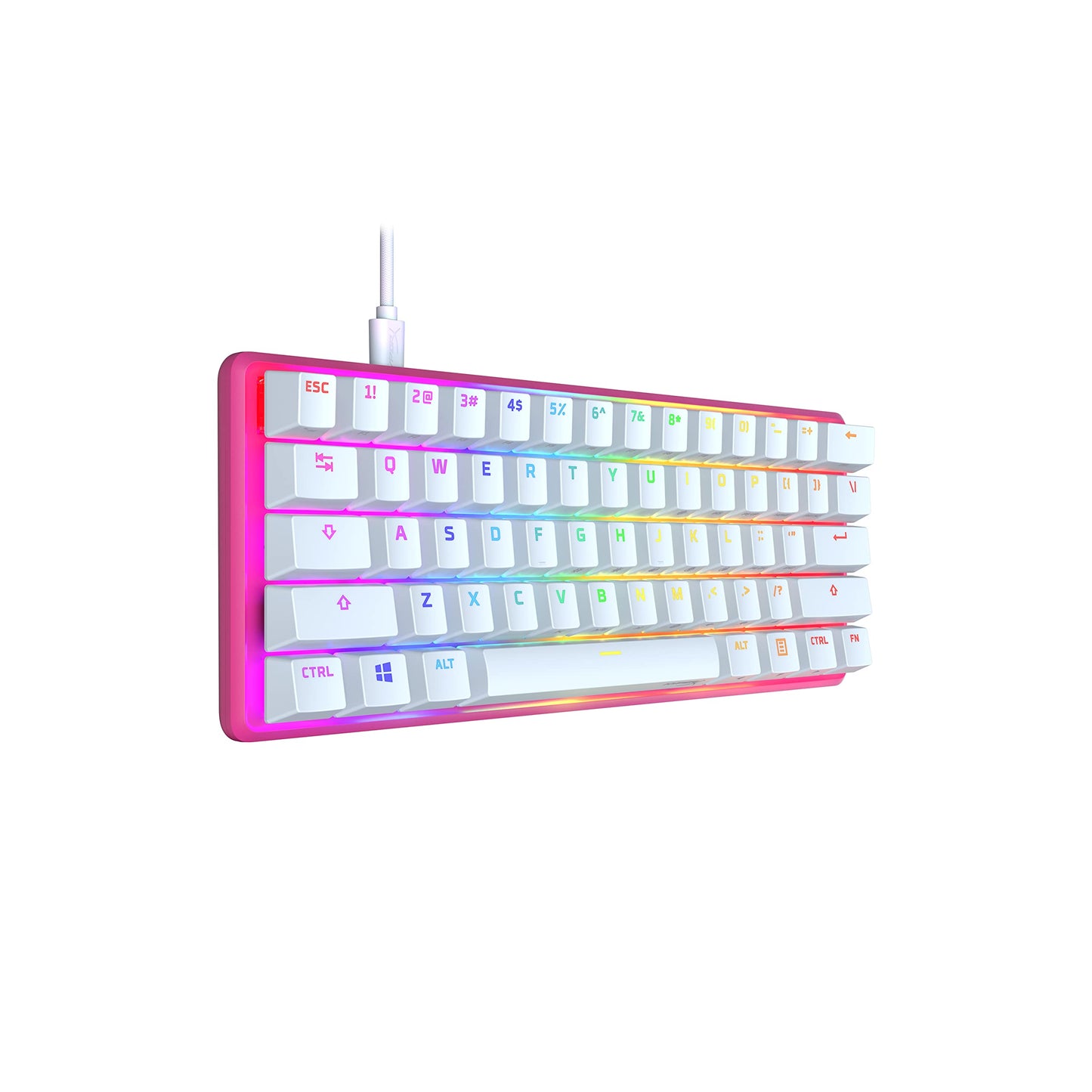 HyperX Alloy Origins 60 Mechanical Gaming Keyboard - Ultra Compact 60% - Linear Red Switch, Pink, Model 572Y6AA#ABA, RGB Backlit