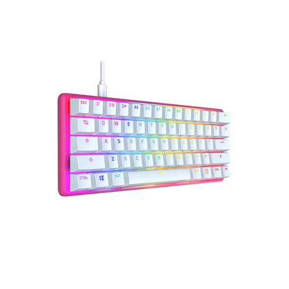 HyperX Alloy Origins 60 Mechanical Gaming Keyboard - Ultra Compact 60% - Linear Red Switch, Pink, Model 572Y6AA#ABA, RGB Backlit