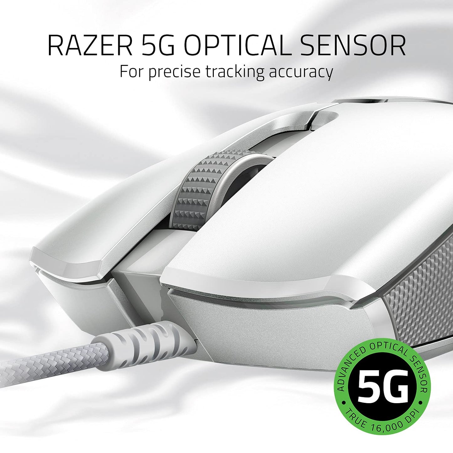 Razer Viper Light Esports Gaming Mouse - 69g, Optical 5G Sensor, RGB Chroma Lighting, Mercury/White, Model RZ01-02550700-R3M1