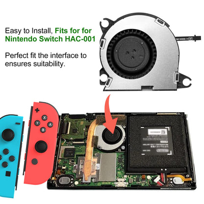 S-Union Internal Cooling Fan Replacement for Nintendo Switch NS HAC-001 2017 with Thermal Paste, Screwdriver & Spatula