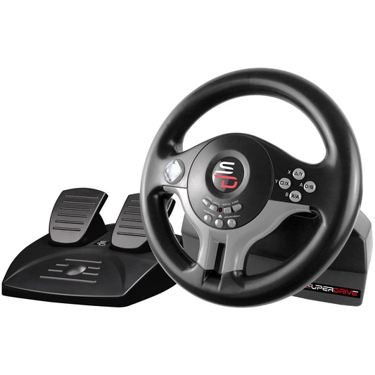 SUBSONIC SV250 Racing Steering Wheel with Pedals & Paddles for Nintendo Switch, PS4, Xbox Series X/S, Xbox One, PC - Black