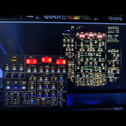 EnuoChbuild Flight Simulator 4-in-1 OVH Overhead Panel for MSFS 2020/2024 - Backlit Edition, Compatible with FENIX, FBW & ini