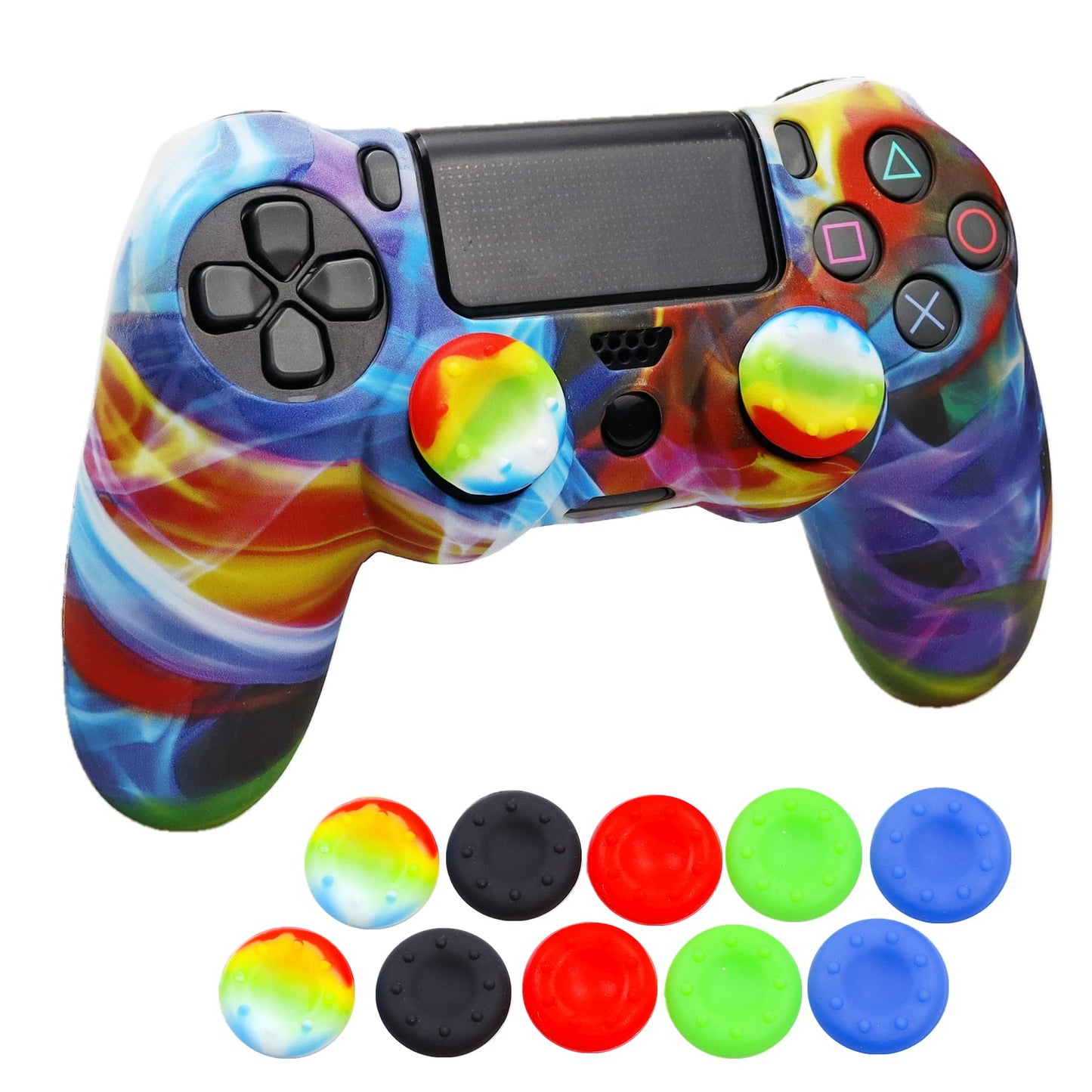 Oiokew PS4 Controller Skin - Anti-Slip Shell Cover with 10 Silicone Joystick Grips - PS4 Controller #15