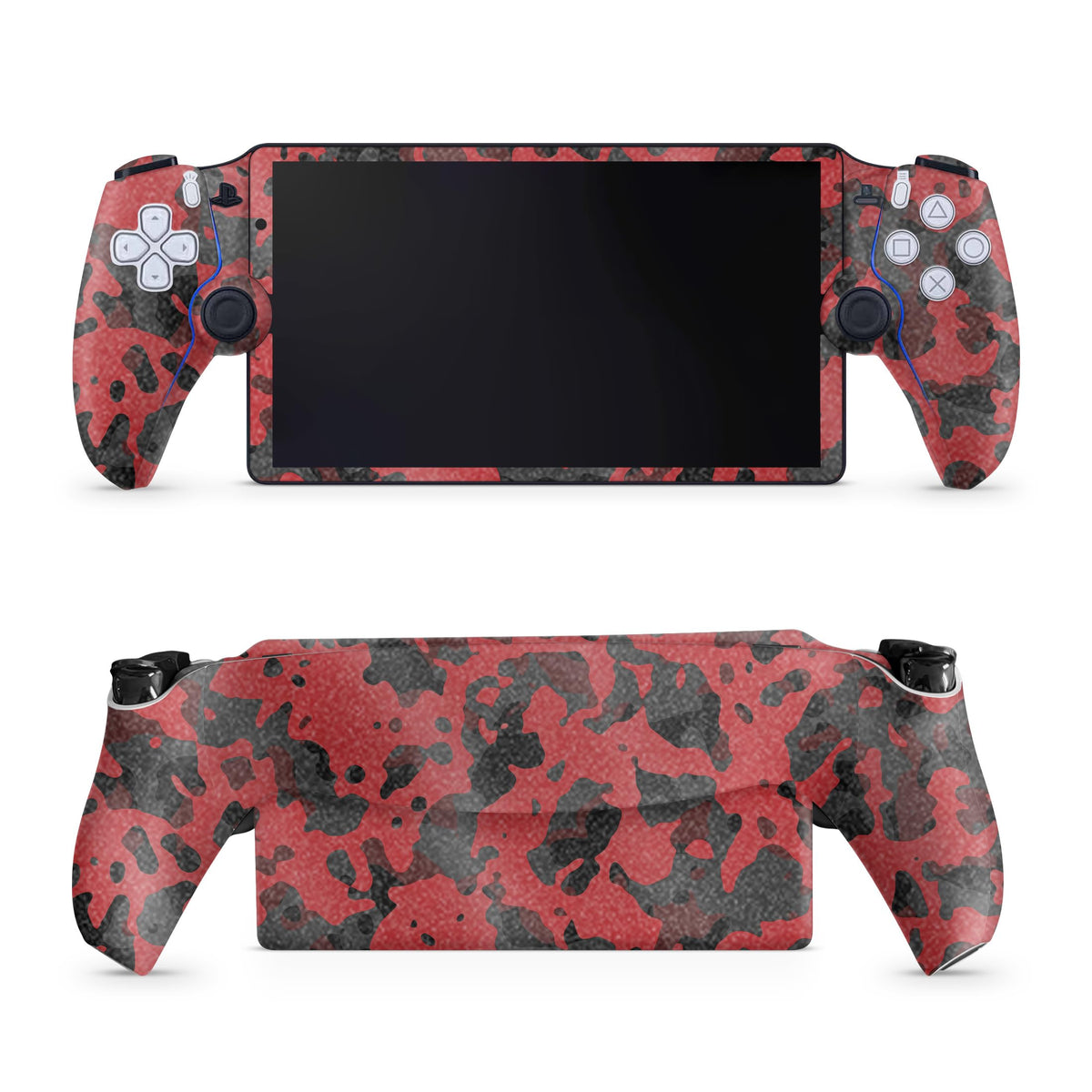 Glossy Glitter Gaming Skin Compatible with PS5 Portal Remote Player - Red Modern Camo - fine 3M Vinyl Protective Wrap Decal Cover - Easy to Apply | Crafted in The USA by MightySkins