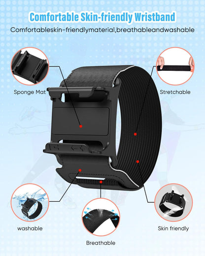 MENEEA Adjustable Wrist Bands for Nintendo Switch 2/1 - Black, Compatible with Just Dance 2026/2025/2024 & Zumba, for Adults & Kids