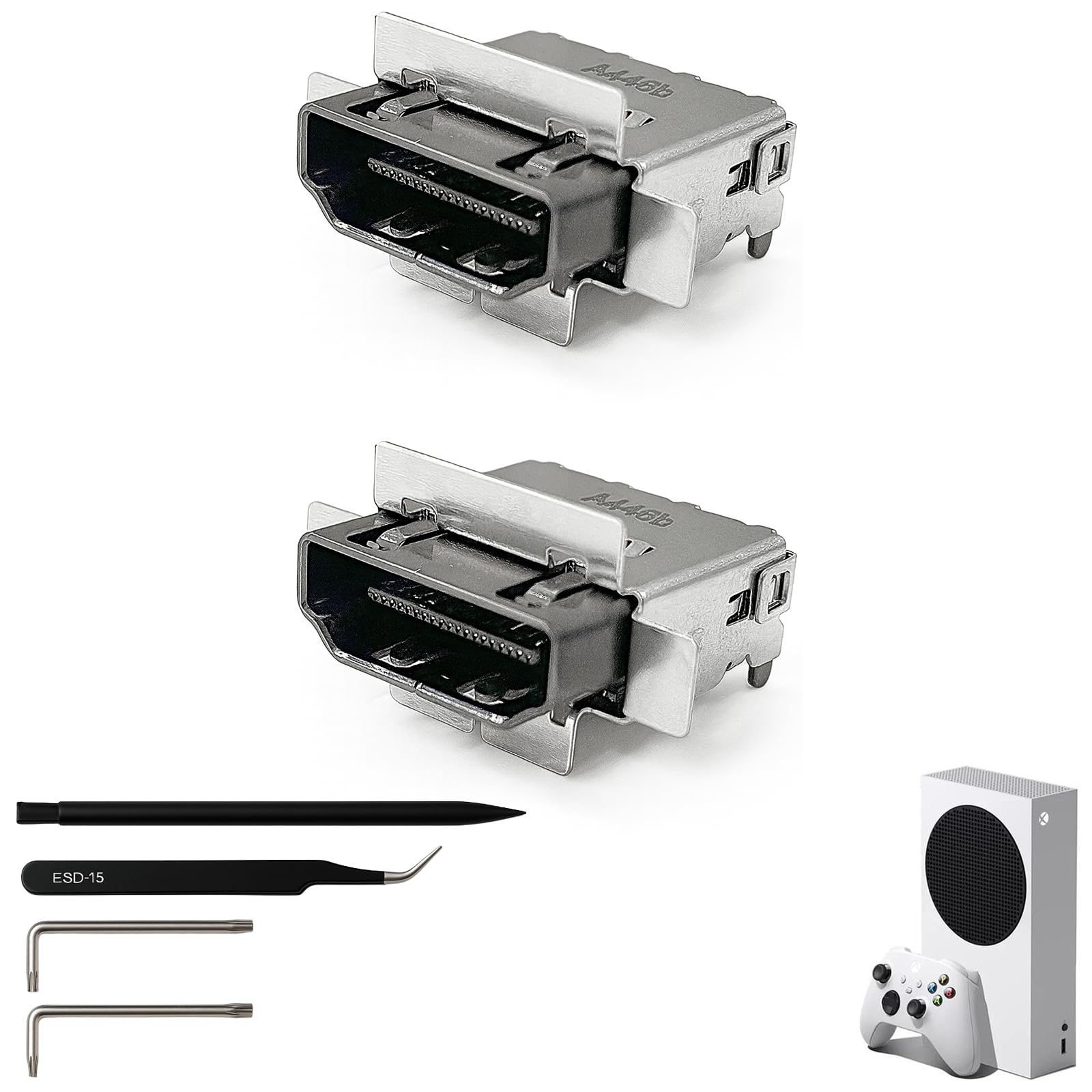 ALIENERGY HDMI Port Replacement Kit for Xbox Series S  Display Socket Jack Connector Repair for XSS Console (Original OEM Quality)  Including Tools (Screwdrivers  Tweezer  Spudger) - 2PCS