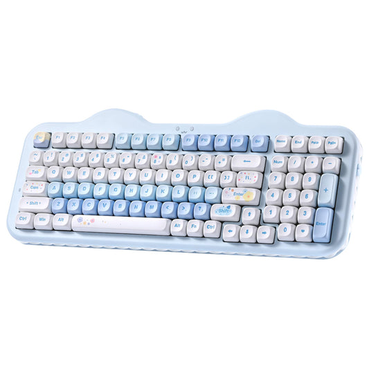 YUNZII C98 Wireless Mechanical Keyboard with Number Pad 98 Key BT5.0/2.4G/USB-C Hot Swap Gasket Mount with PBT MOA Keycaps Custom RGB Cute Cake Keyboard for Win/Mac (Blue  Candy Linear Switch)
