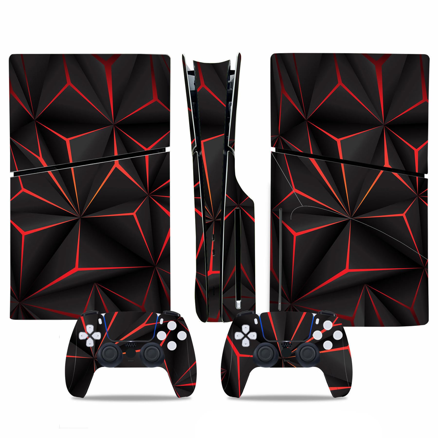 Skin Sticker Compatible with PS5 Slim Console and Controller, Vinyl Decal Protective Cover Wrap for Disc Edition