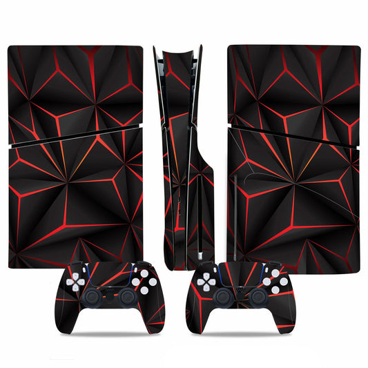 Skin Sticker Compatible with PS5 Slim Console and Controller, Vinyl Decal Protective Cover Wrap for Disc Edition