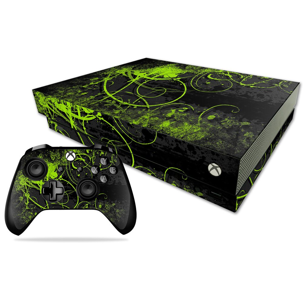 MIGHTY SKINS Xbox One X Skin - Green Distortion Vinyl Decal Wrap, Durable & Easy to Apply, Model MIXBONXCMB-Green Distortion