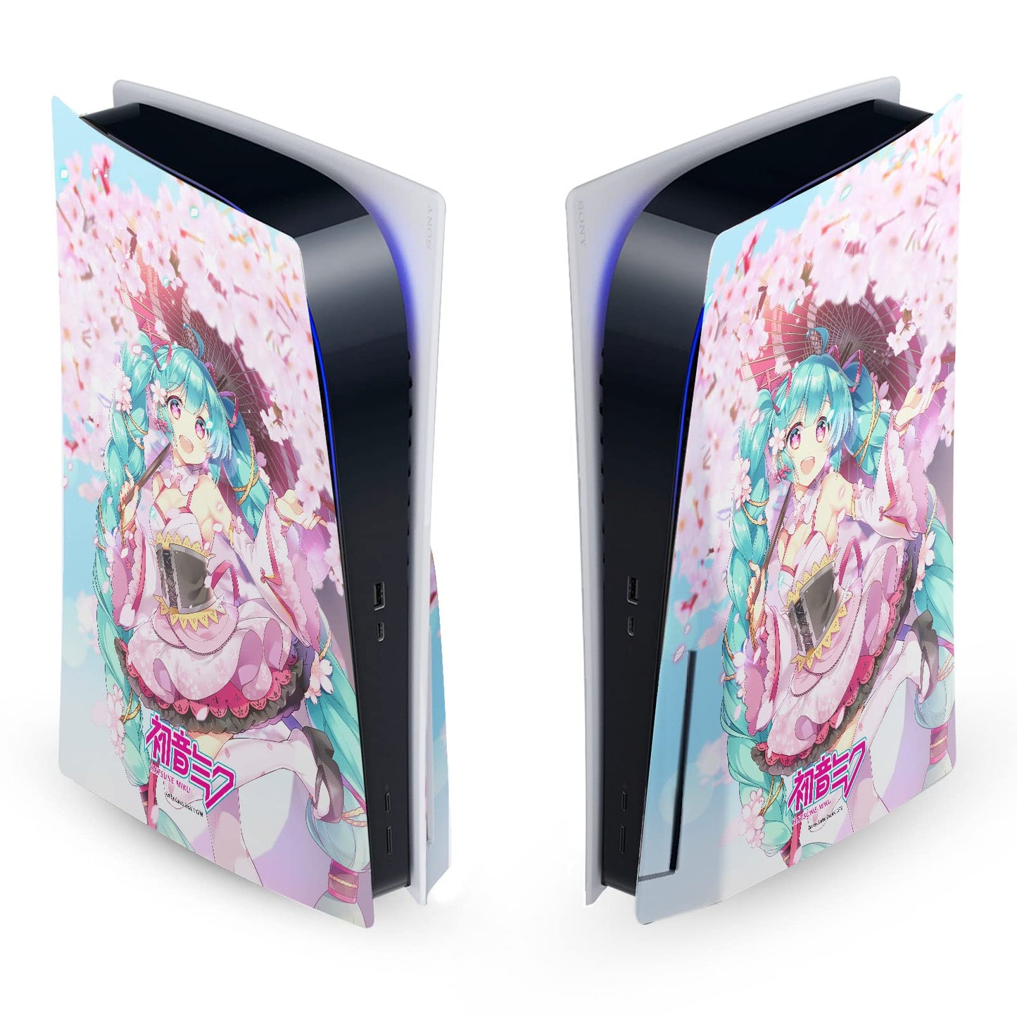 Head Case Designs Officially Licensed Hatsune Miku Sakura Graphics Vinyl Faceplate Sticker Gaming Skin Decal Cover Compatible With Sony PlayStation 5 PS5 Disc Edition Console